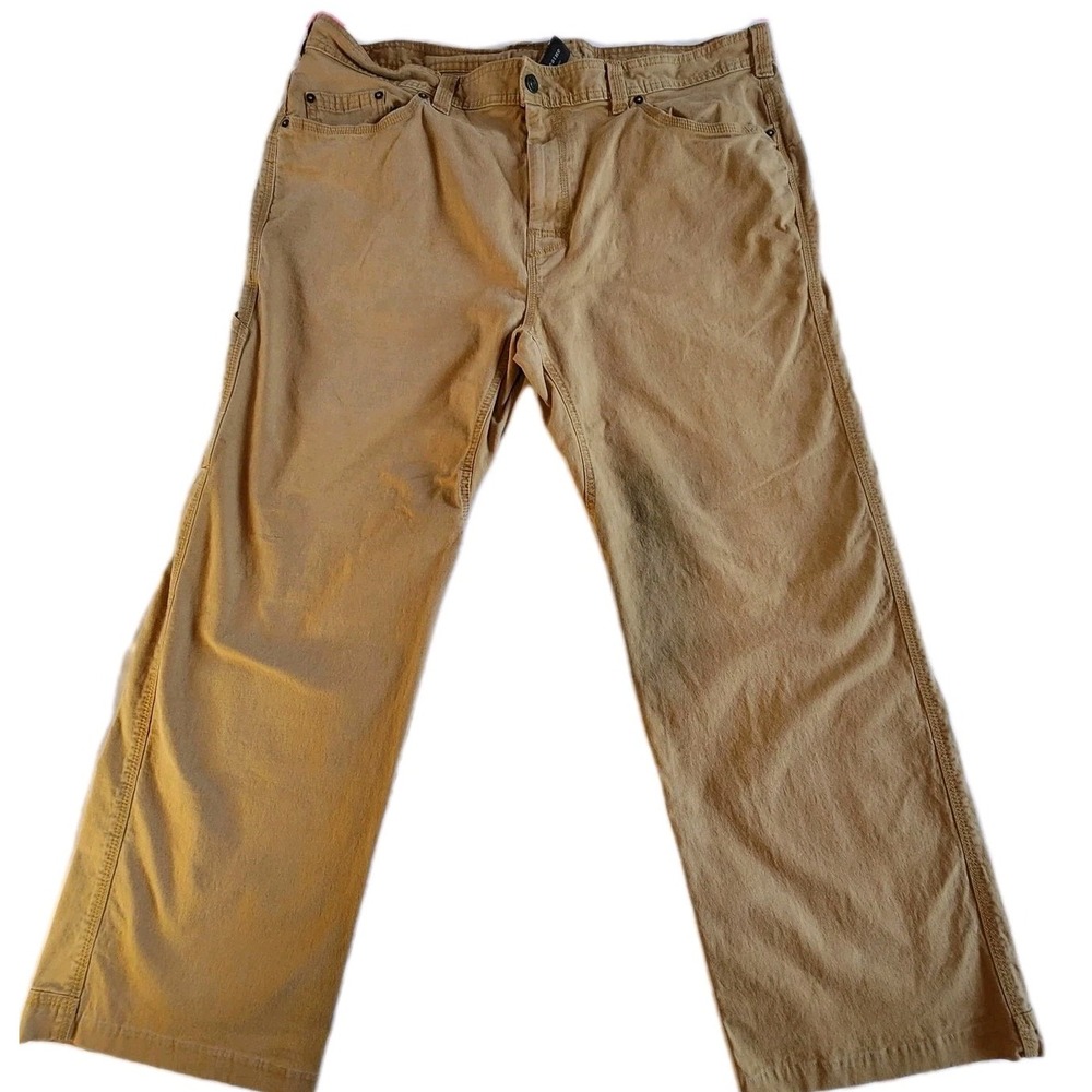 PrAna Breathe Organic‎ Cotton Chino Pants Mens 42x32 Beige Straight Carpender